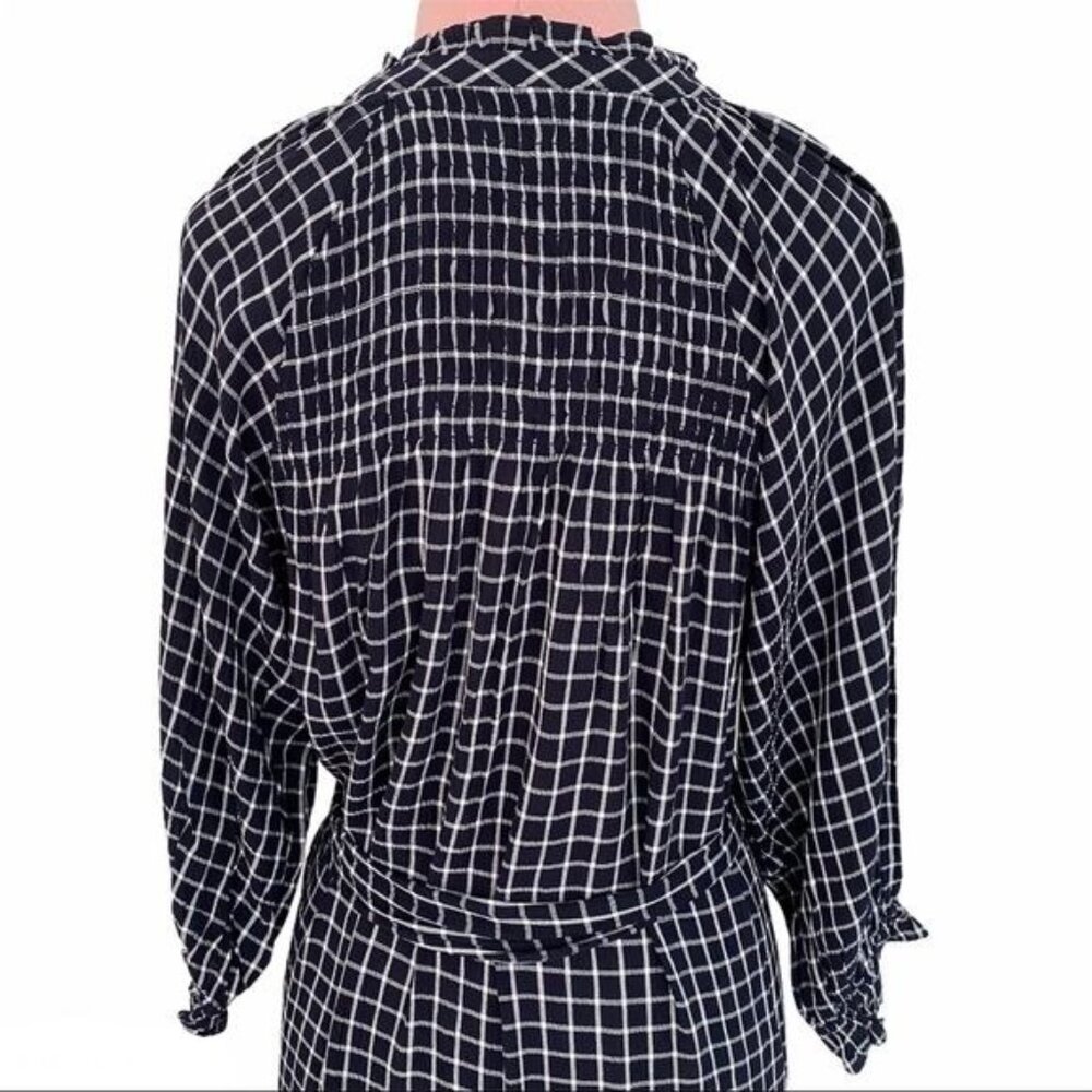 Anthropologie Maeve Sara Smocked Shirtdress in Navy Size XS NWT - Picture 11 of 14